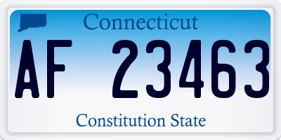 CT license plate AF23463