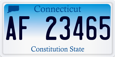 CT license plate AF23465