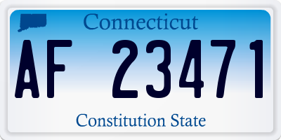 CT license plate AF23471