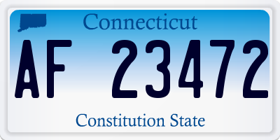 CT license plate AF23472