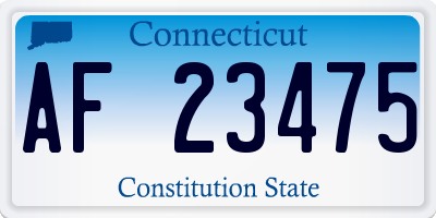 CT license plate AF23475