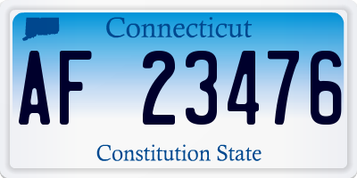 CT license plate AF23476