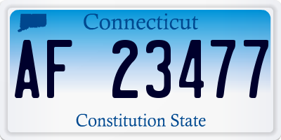 CT license plate AF23477