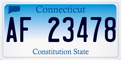 CT license plate AF23478
