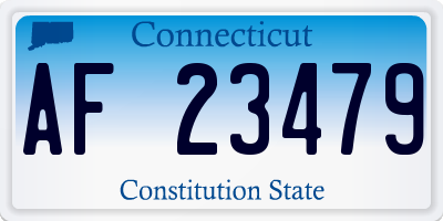 CT license plate AF23479