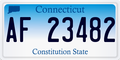 CT license plate AF23482