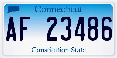 CT license plate AF23486