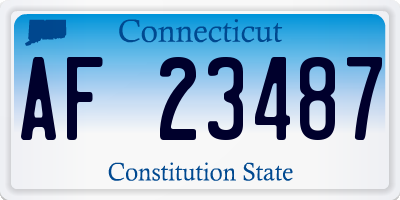 CT license plate AF23487