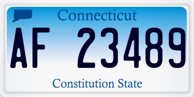 CT license plate AF23489