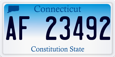 CT license plate AF23492