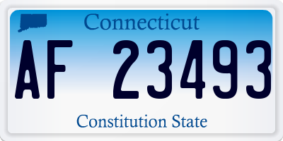 CT license plate AF23493