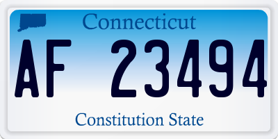 CT license plate AF23494