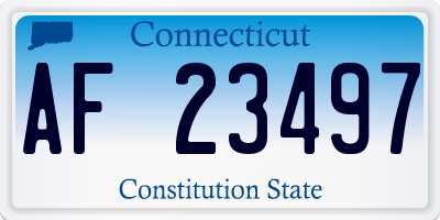 CT license plate AF23497