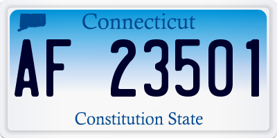 CT license plate AF23501