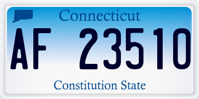 CT license plate AF23510