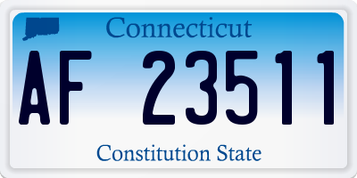 CT license plate AF23511