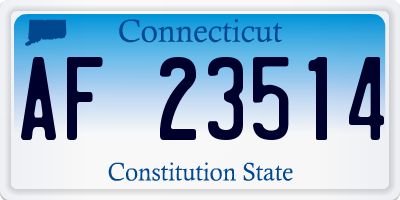 CT license plate AF23514