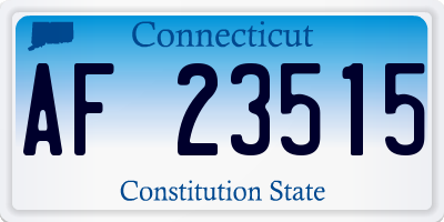 CT license plate AF23515