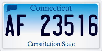 CT license plate AF23516
