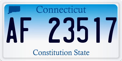 CT license plate AF23517