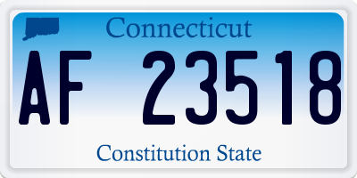 CT license plate AF23518