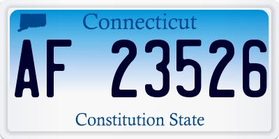 CT license plate AF23526