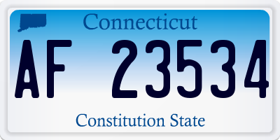 CT license plate AF23534