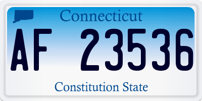 CT license plate AF23536