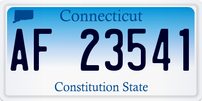 CT license plate AF23541