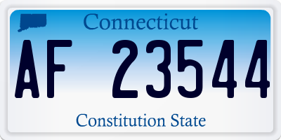 CT license plate AF23544