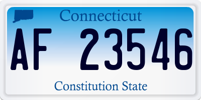 CT license plate AF23546