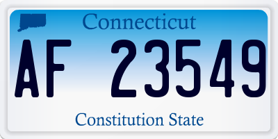 CT license plate AF23549