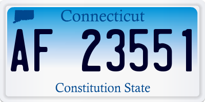 CT license plate AF23551