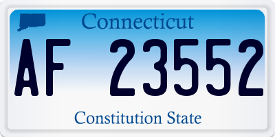 CT license plate AF23552