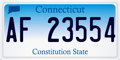 CT license plate AF23554