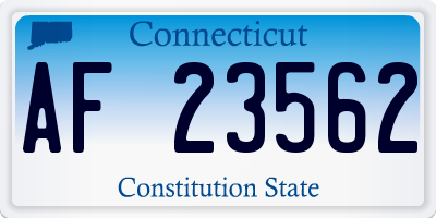CT license plate AF23562