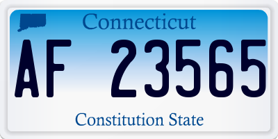 CT license plate AF23565