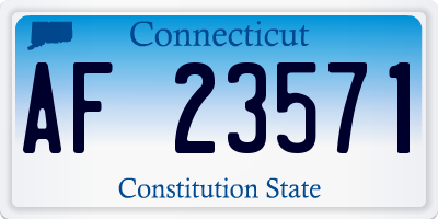 CT license plate AF23571