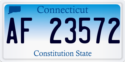 CT license plate AF23572