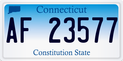 CT license plate AF23577