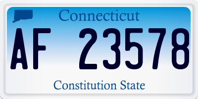 CT license plate AF23578