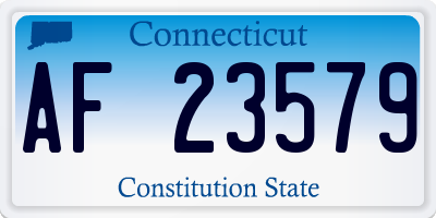 CT license plate AF23579