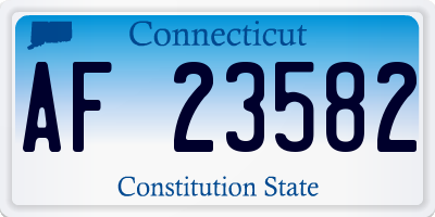 CT license plate AF23582