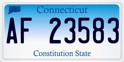 CT license plate AF23583