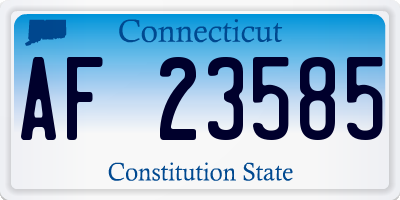 CT license plate AF23585