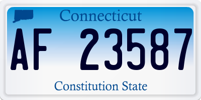 CT license plate AF23587