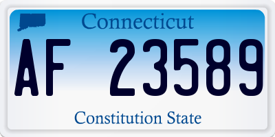 CT license plate AF23589