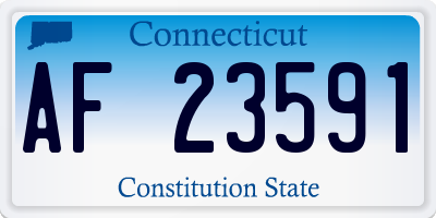 CT license plate AF23591