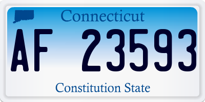 CT license plate AF23593