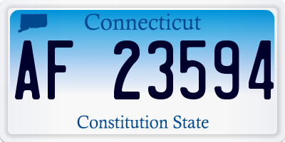 CT license plate AF23594